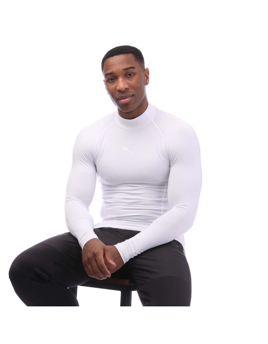 Men's Puma LIGA Baselayer Warm Long Sleeve T-Shirt in White - 3