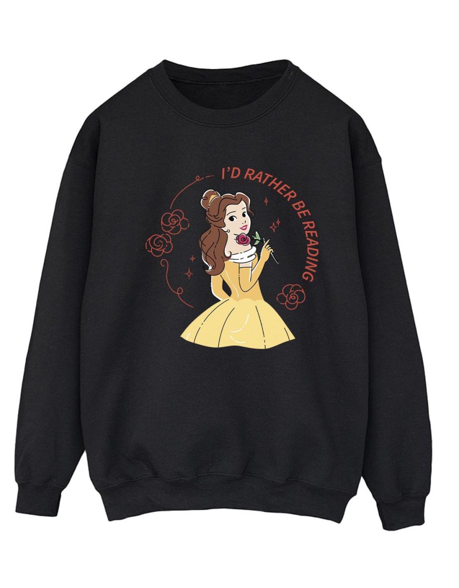 Disney Women's/Ladies Beauty And The Beast I´d Rather Be Reading Sweatshirt - 1