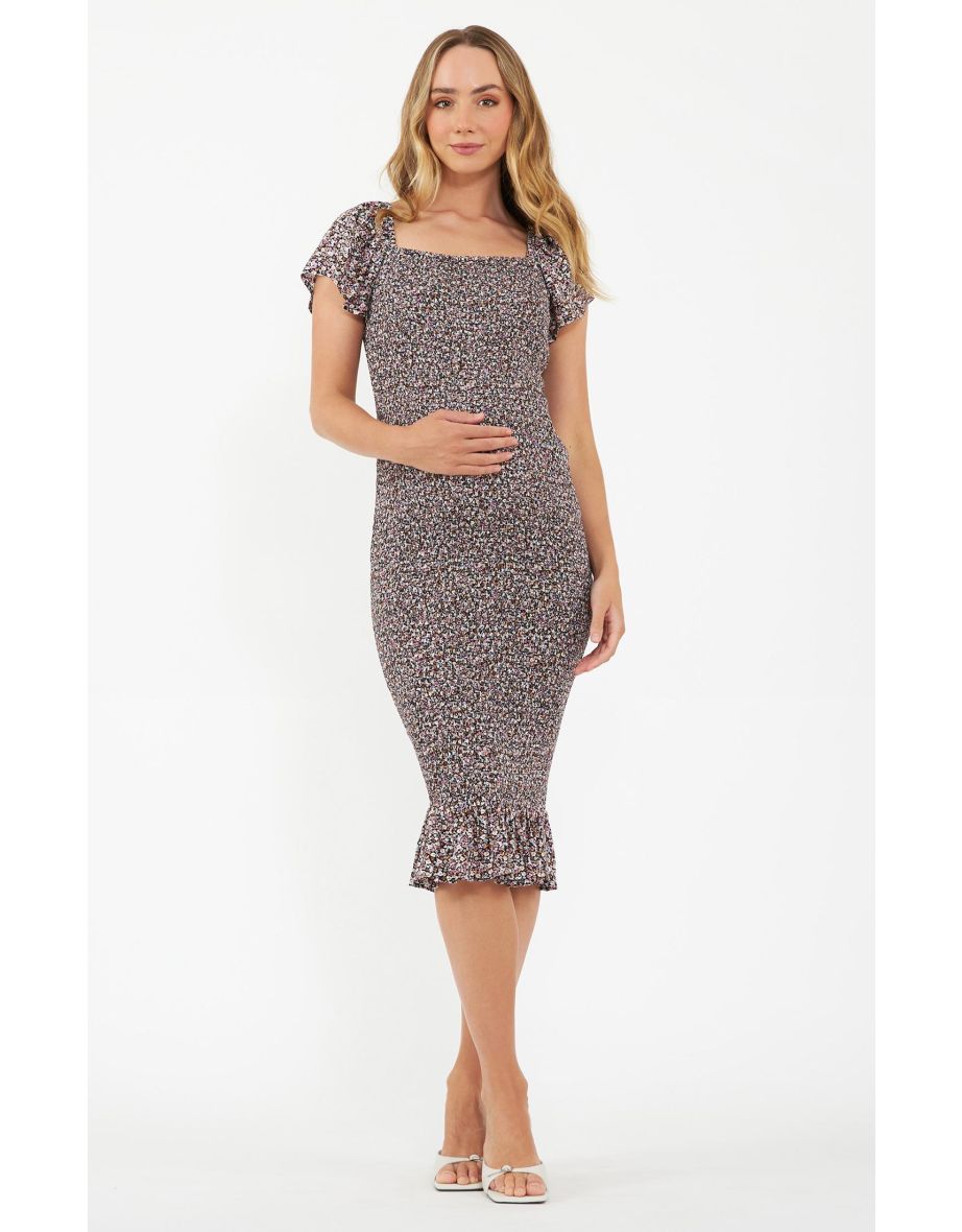 Cyprus Shirred Maternity Dress