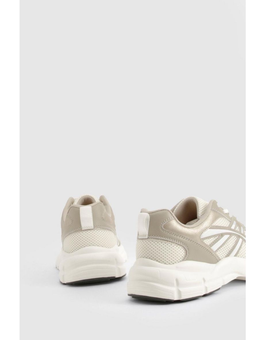Sports Panelled Chunky Trainers - 3
