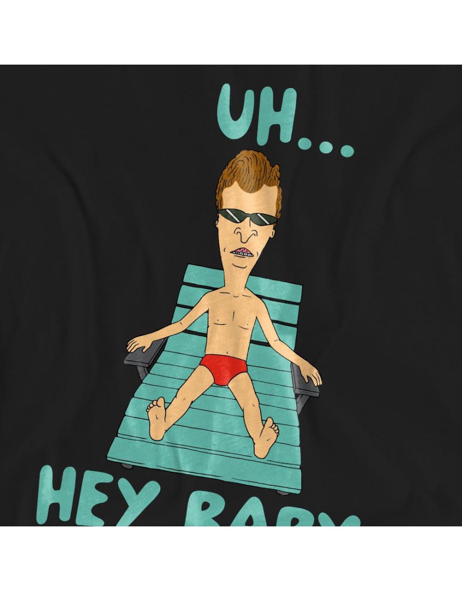 Beavis & Butthead Unisex Adult Uh Hey Baby T-Shirt - Black - 3