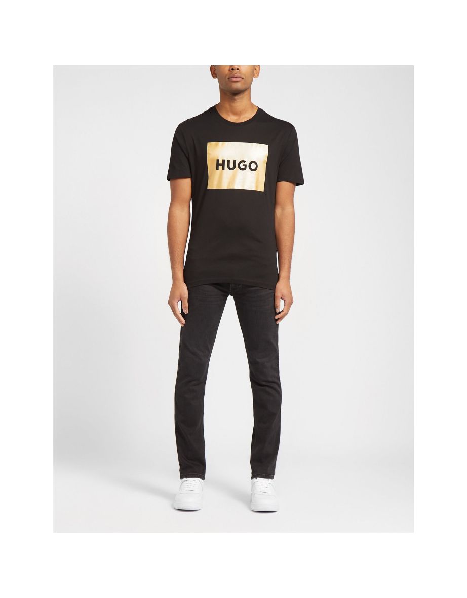 Men's Hugo Boss Dulive Metallic Print T-Shirt in Black