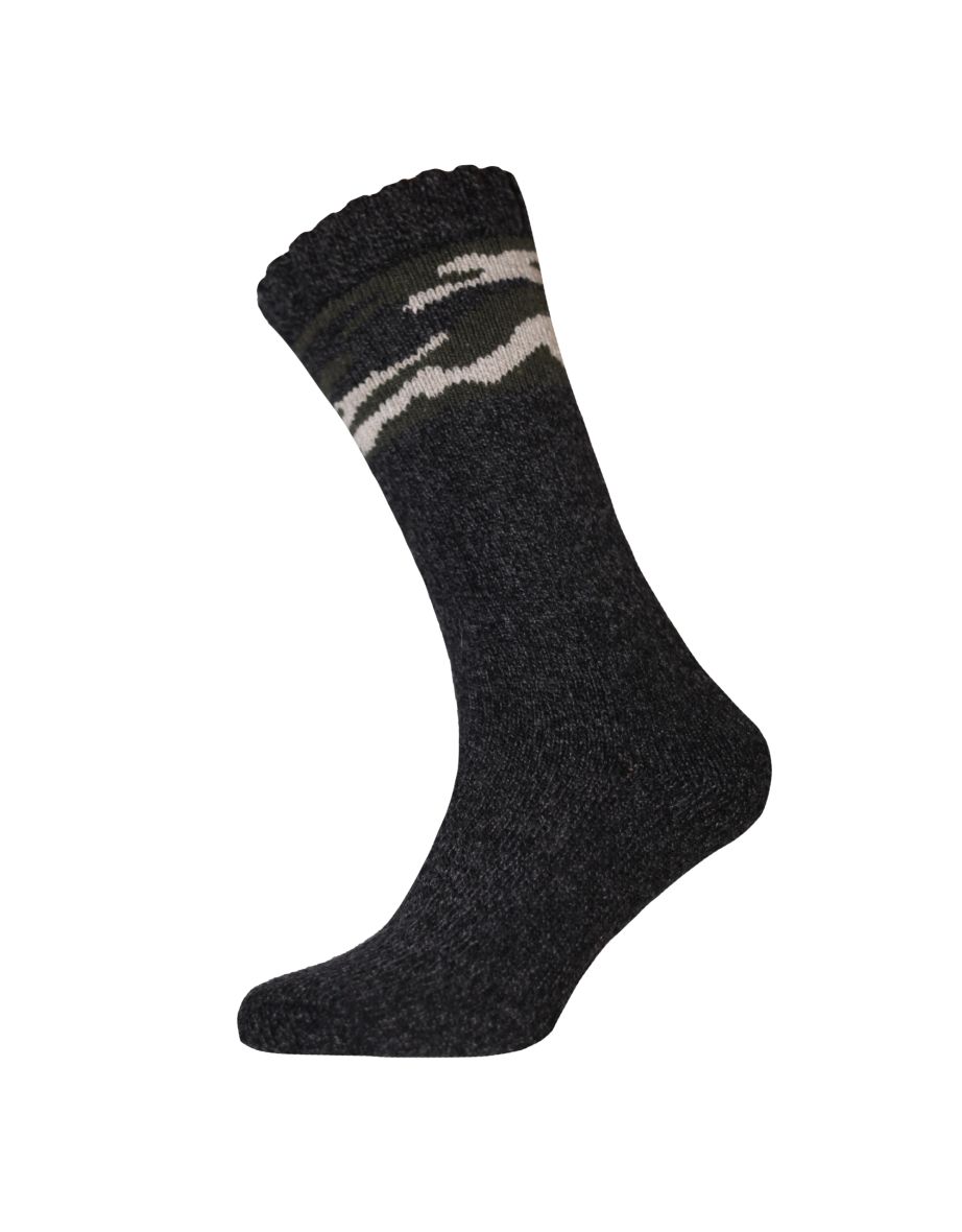 Mens Camo Heavy Gauge Boot Socks - Charcoal