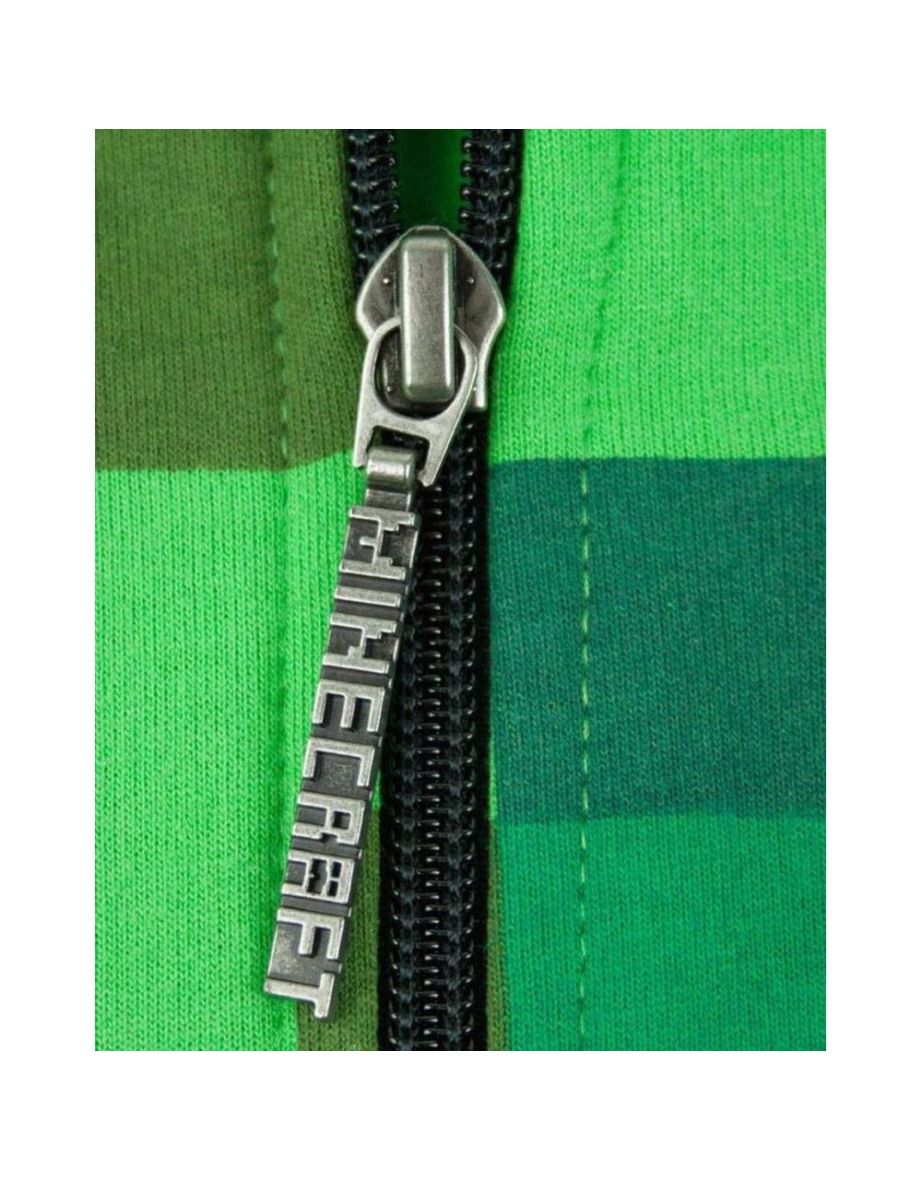 Minecraft Childrens/Boys Creeper Character Hoodie - Pixel Green - 3