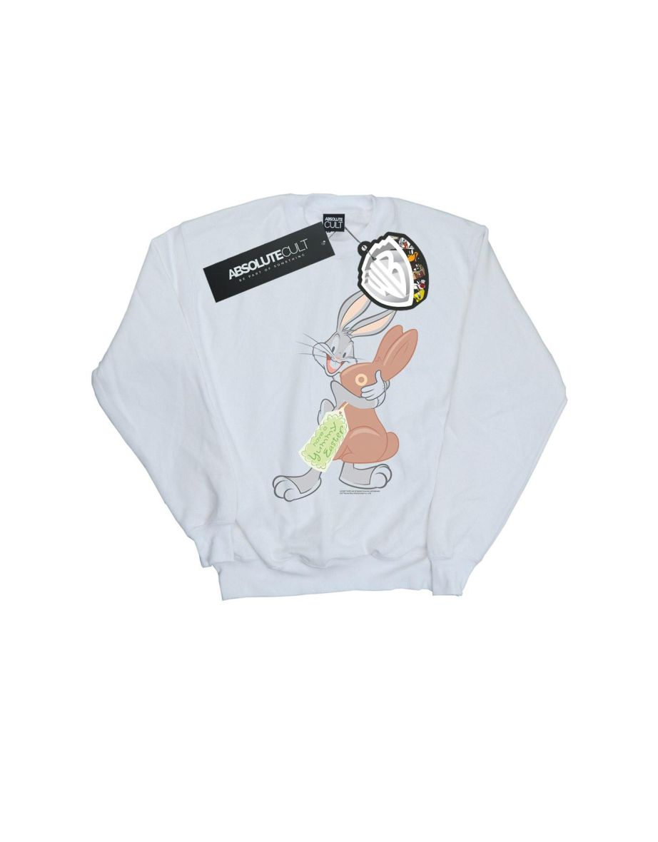 Looney Tunes Girls Bugs Bunny Yummy Easter Sweatshirt - White