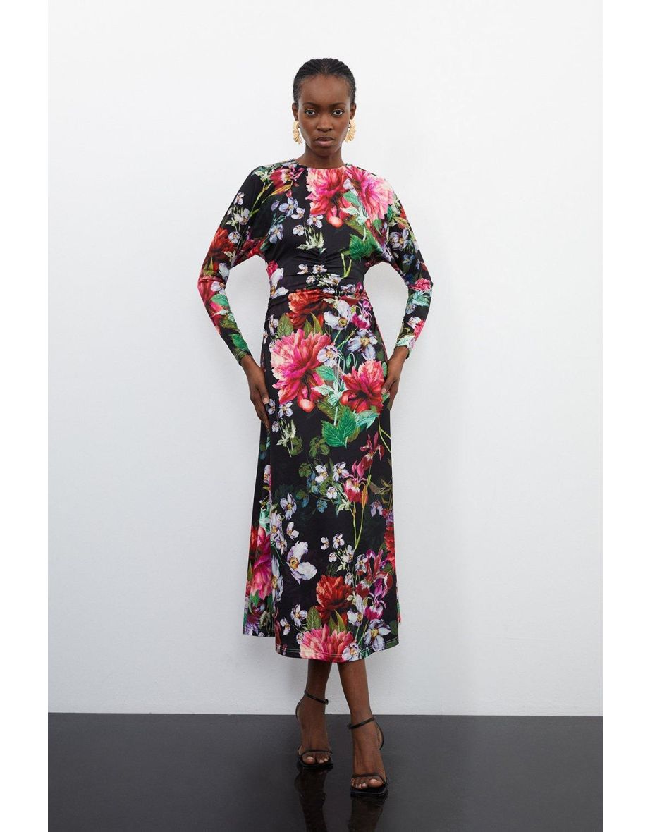 Shop Petite Botanic Floral Jersey Crepe Batwing Maxi Dress Online in Qatar VogaCloset