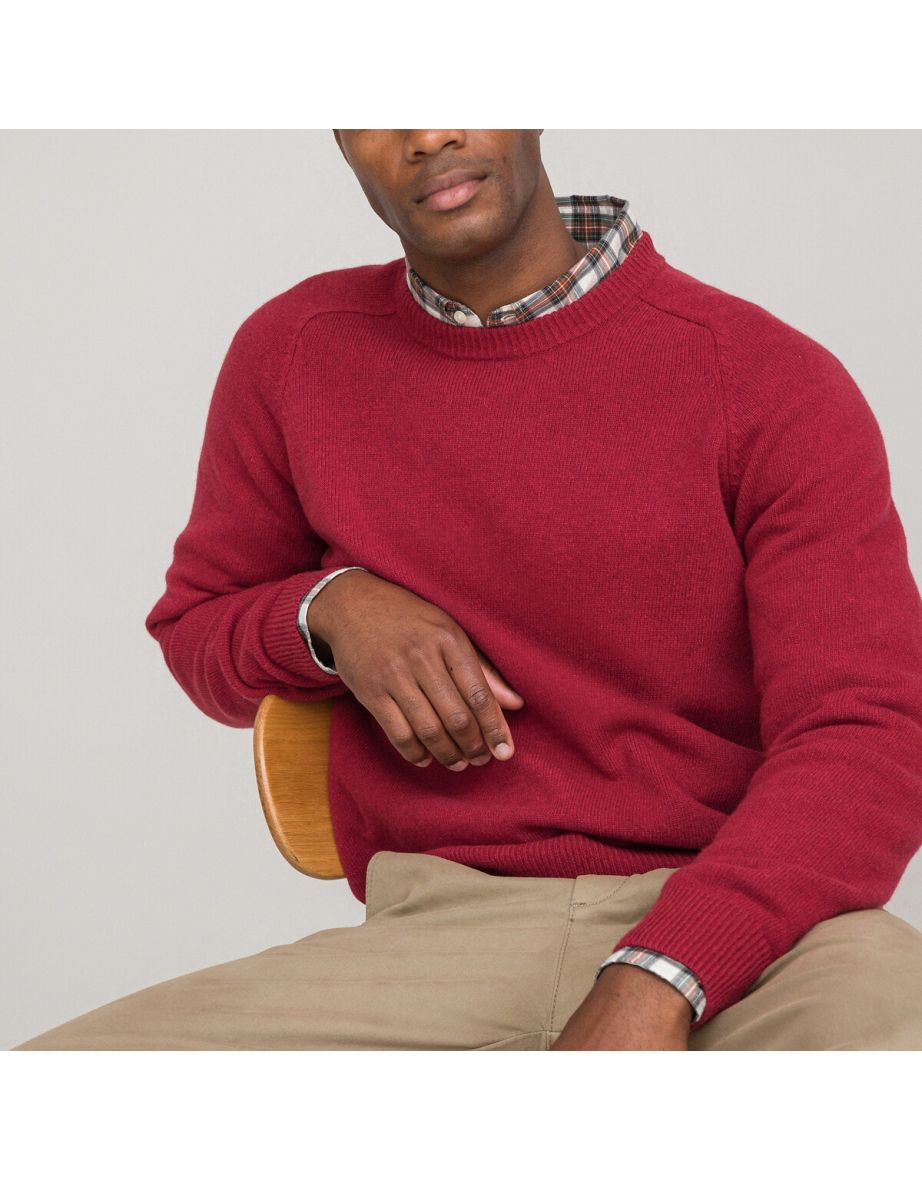 Lambswool crew sales neck jumper mens