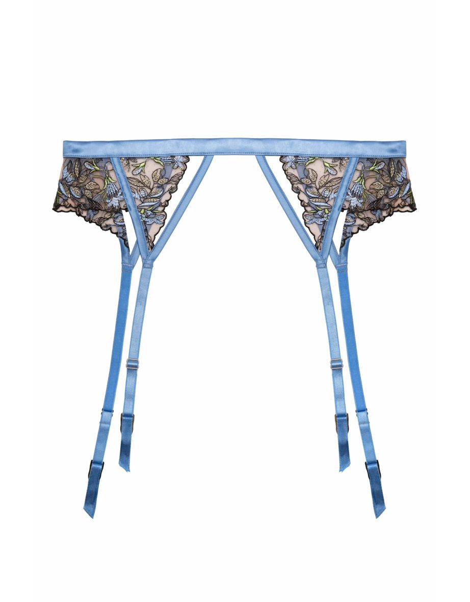 Mayla Blue Floral Embroidered Suspender - 4