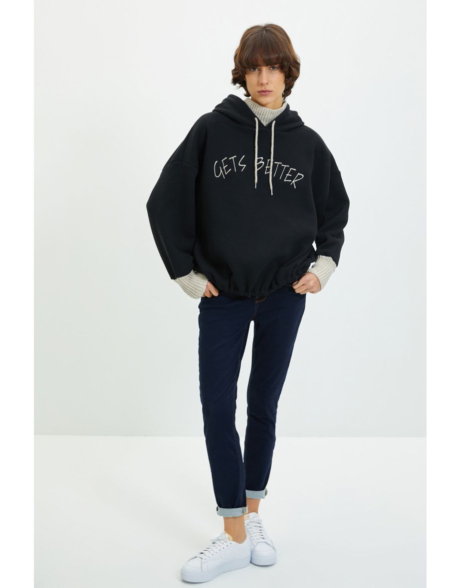 Sweatshirt - Black - Relaxed fit - 4
