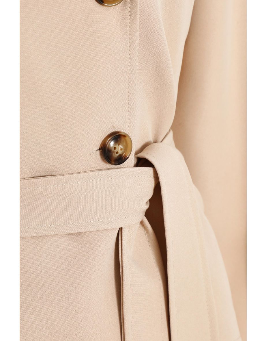Stone Cropped Trench Coat - 5