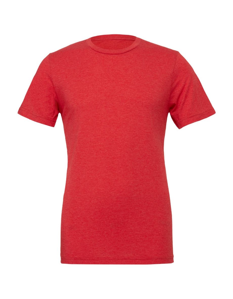 Canvas Mens Triblend Crew Neck Plain Short Sleeve T-Shirt - Red Triblend