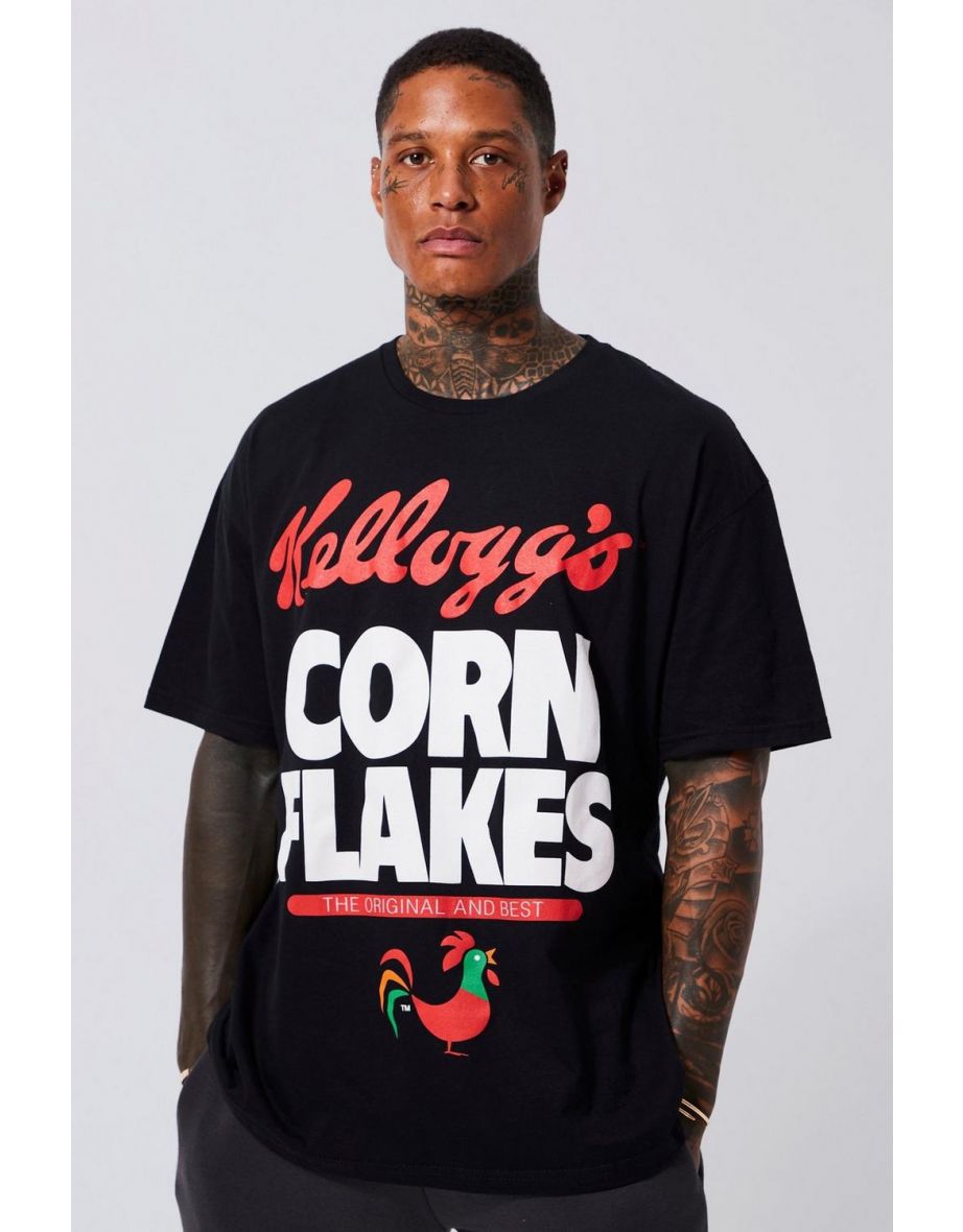 Oversized Corn Flakes License T-shirt - black