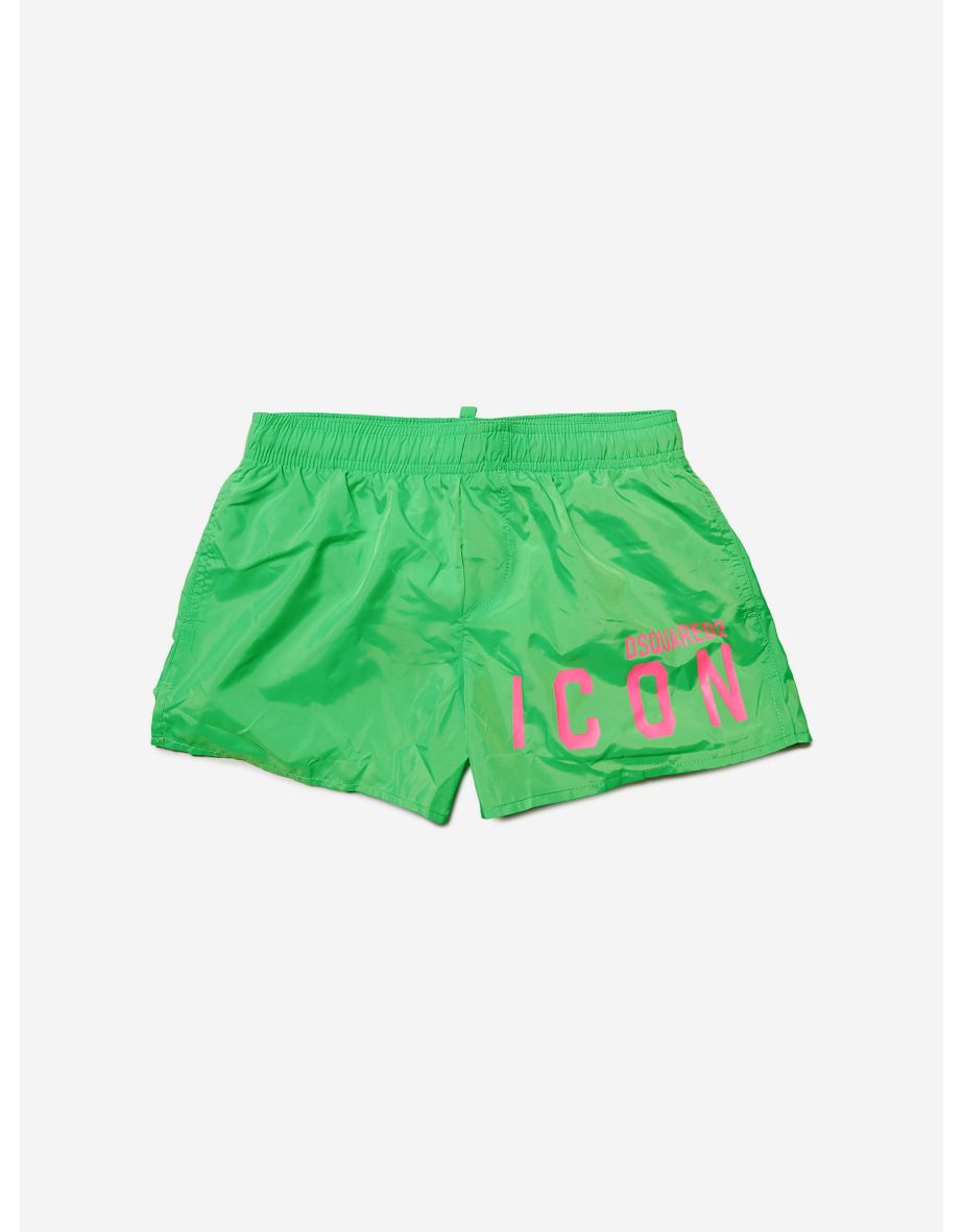 Shop Boys Icon Swim Shorts in Green Online in Bahrain VogaCloset