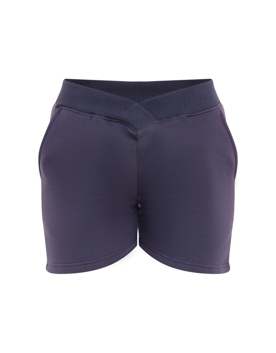 Navy V Front Sweat Shorts - 5