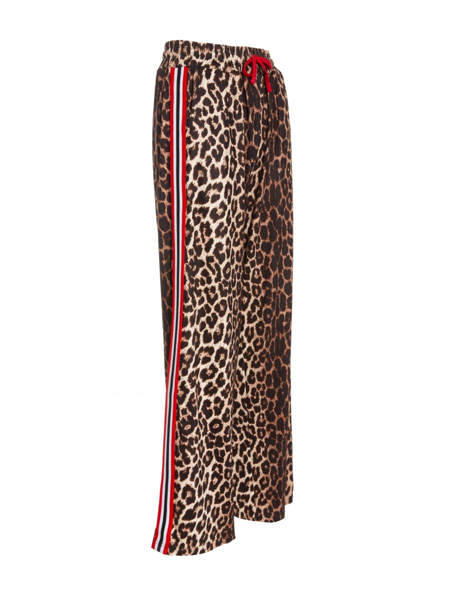 Stone Animal Print Wide Leg Joggers - 5