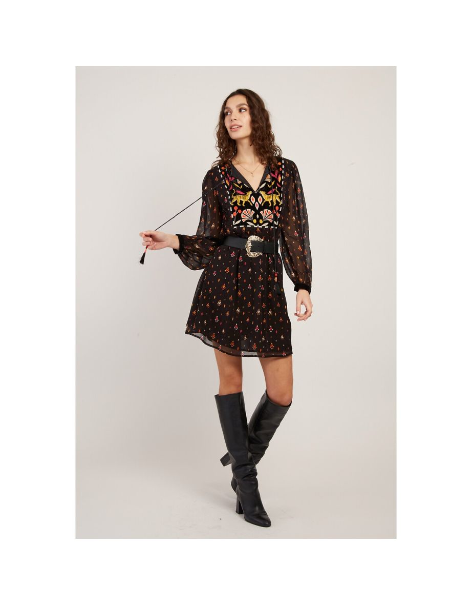 Bayonne Mini Dress in Tribal Print