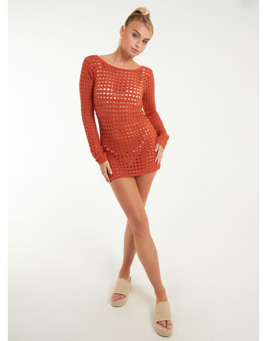 Long Sleeve Crochet Dress
