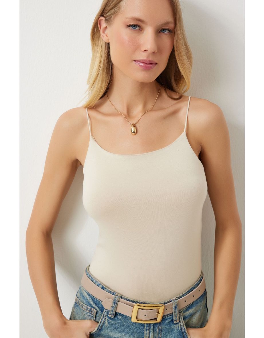 Blouse - Beige - Slim fit