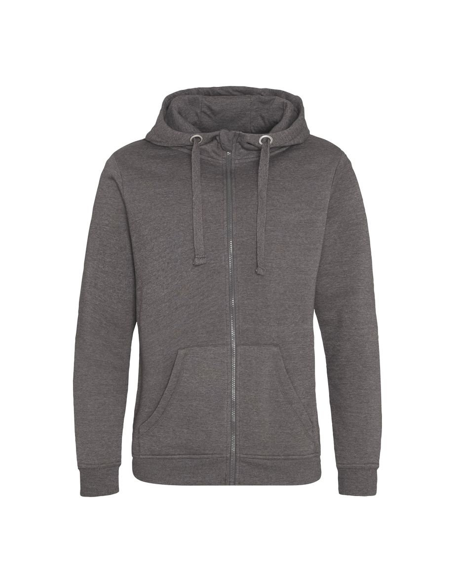 AWDis Just Hoods Mens Graduate Heavyweight Full Zip Hoodie - Charcoal