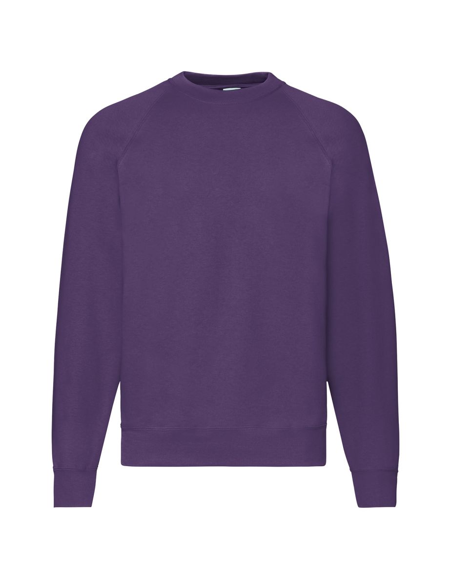 Fruit Of The Loom Mens Classic 80/20 Raglan Sweatshirt - Purple