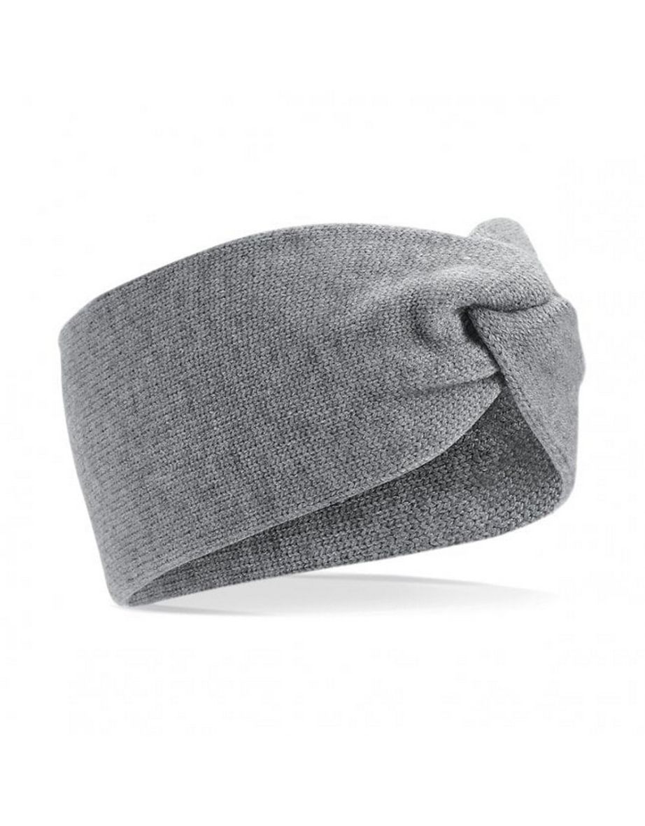 Beechfield Womens/Ladies Twist Knit Headband - Grey Marl - 1