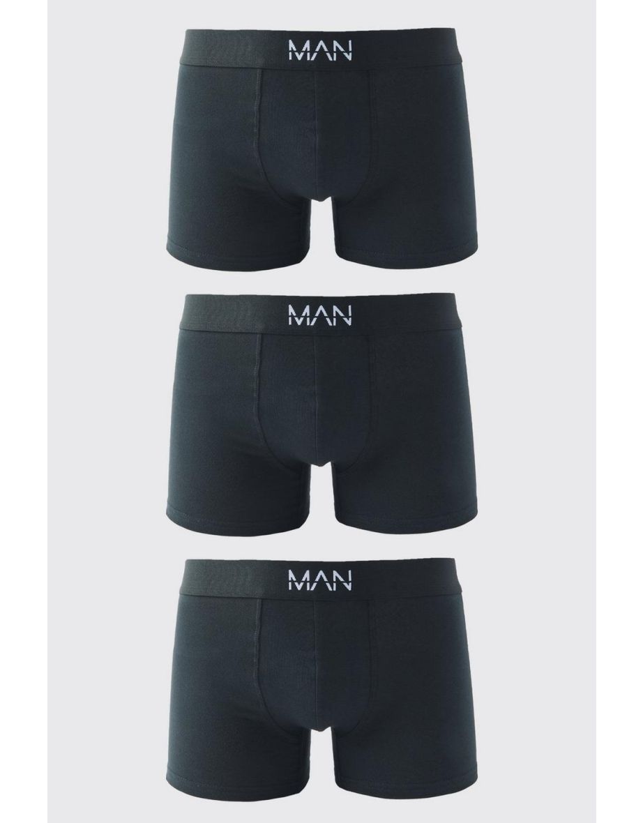 3 Pack Man Dash Mid Length Trunks - black