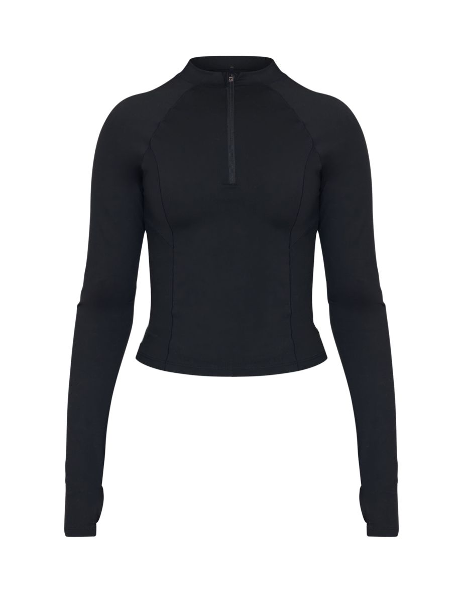 PLT SPORT Deep Black Sculpt Quarter Zip Gym Top - 4