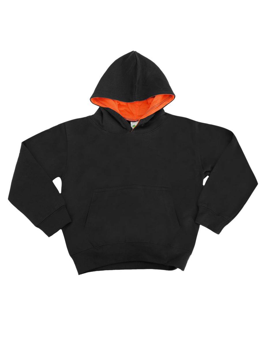 Orange and black split store hoodie