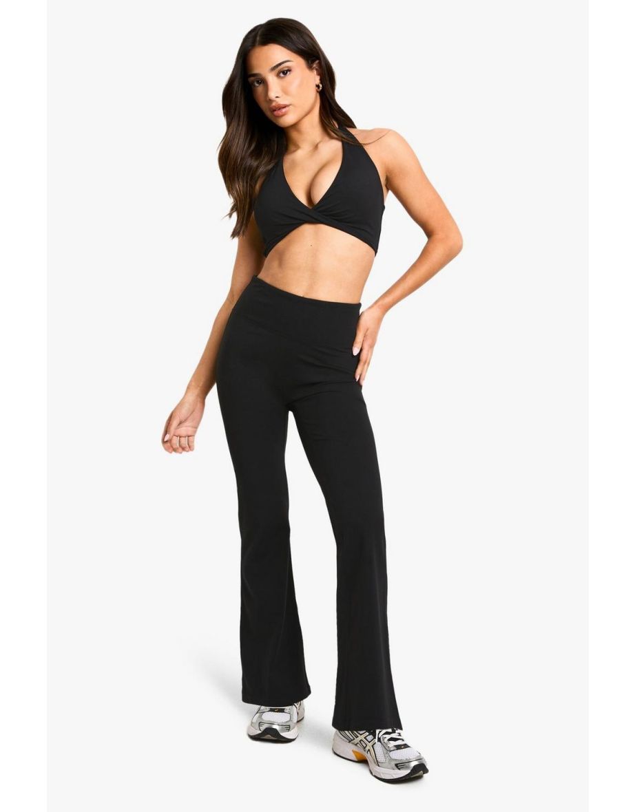 Petite High Waist Premium Active Flare Legging - black