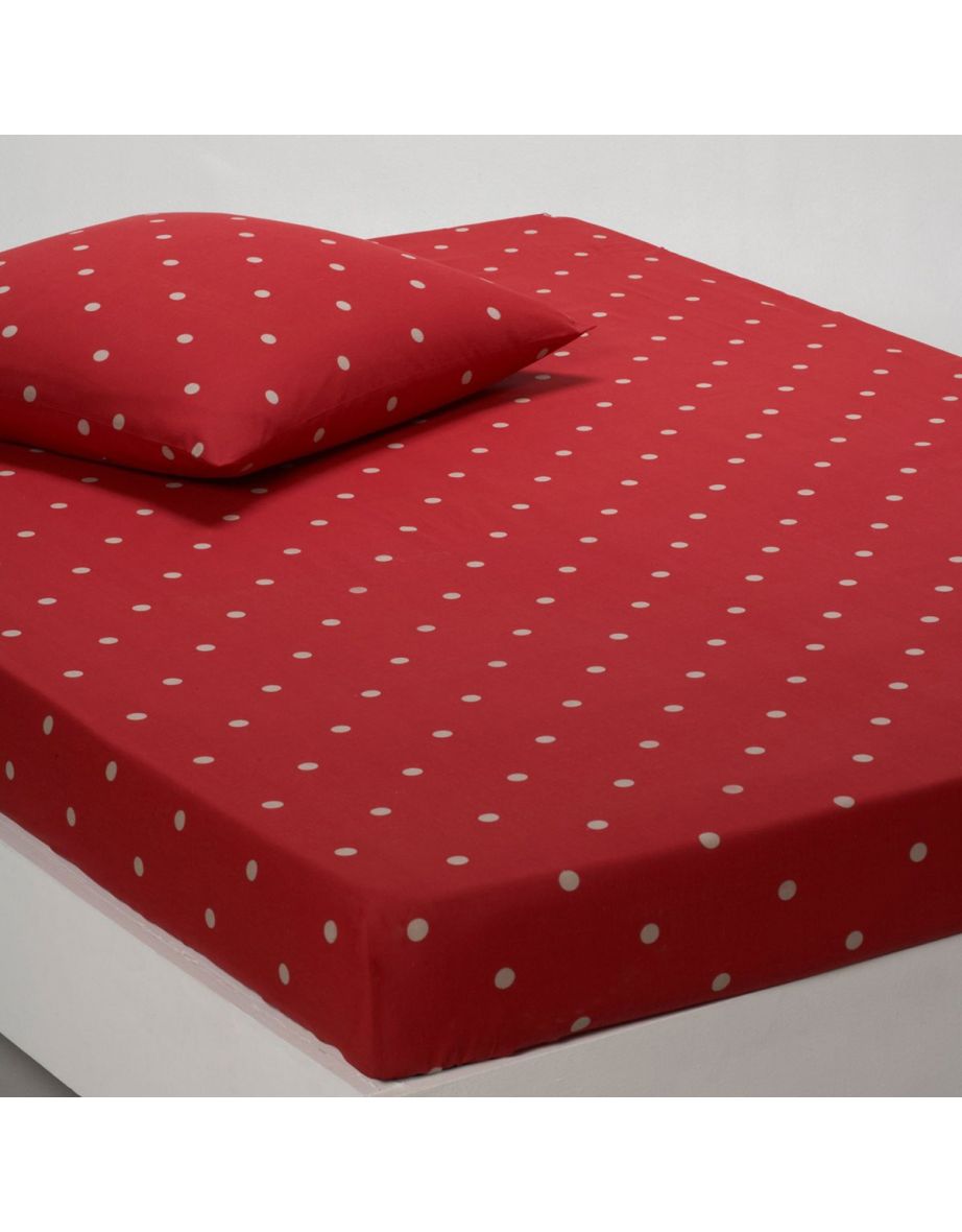 EDELWEISS Polka Dot Cotton Fitted Sheet