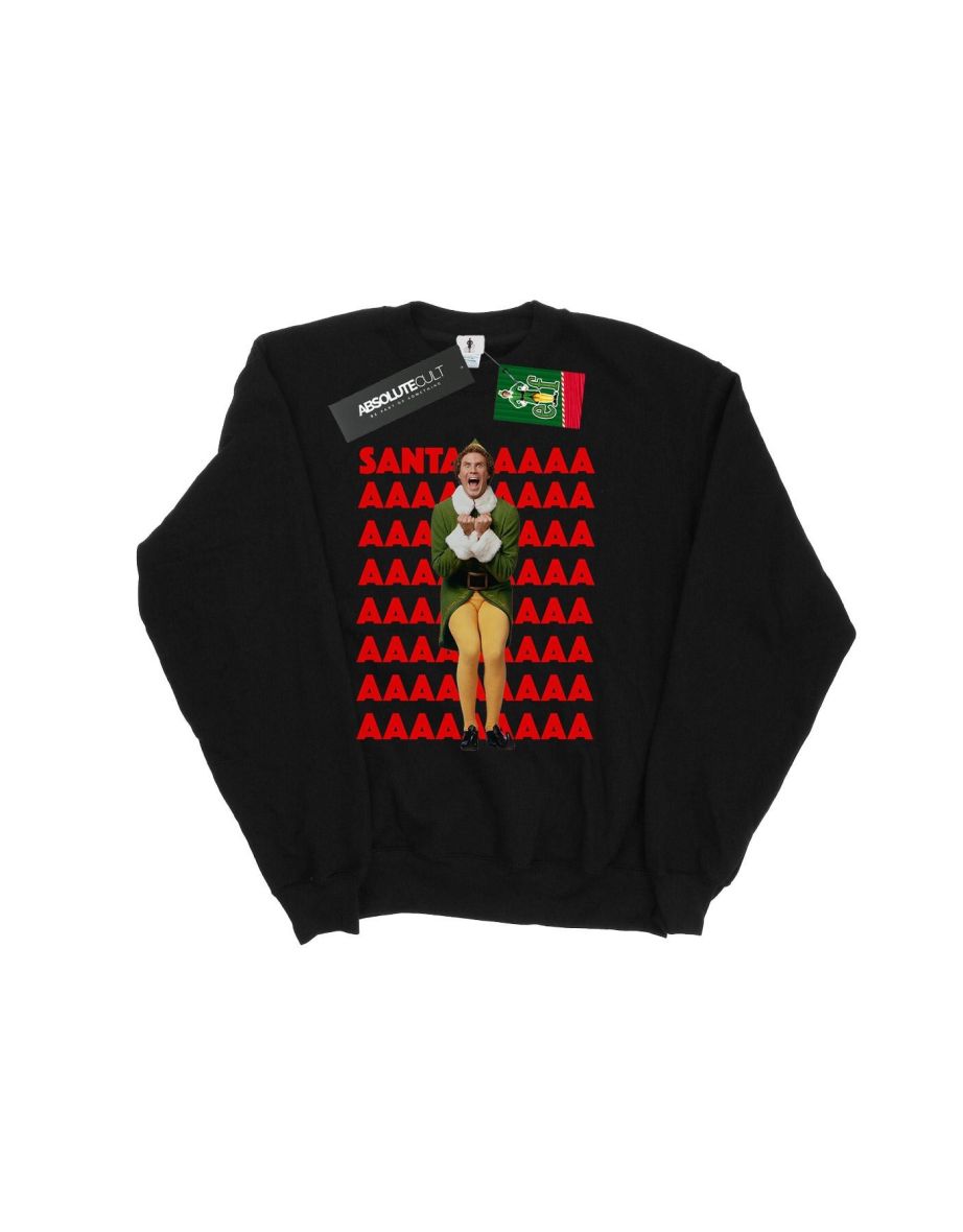 Elf Girls Buddy Santa Scream Sweatshirt - Black