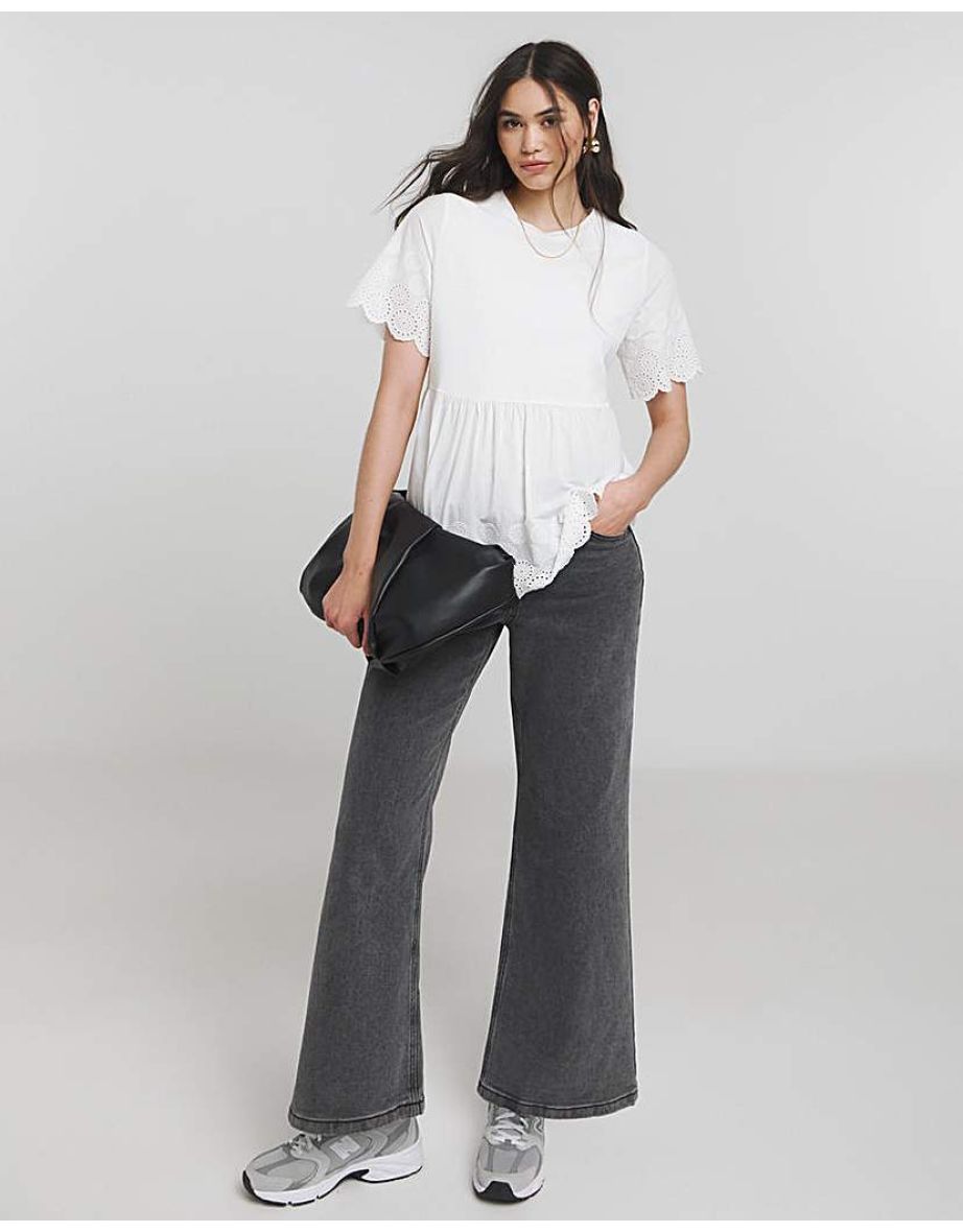 White Broderie Smock Blouse