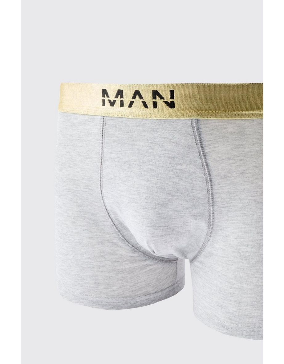 Man Dash Gold Waistband Boxer - grey marl - 1
