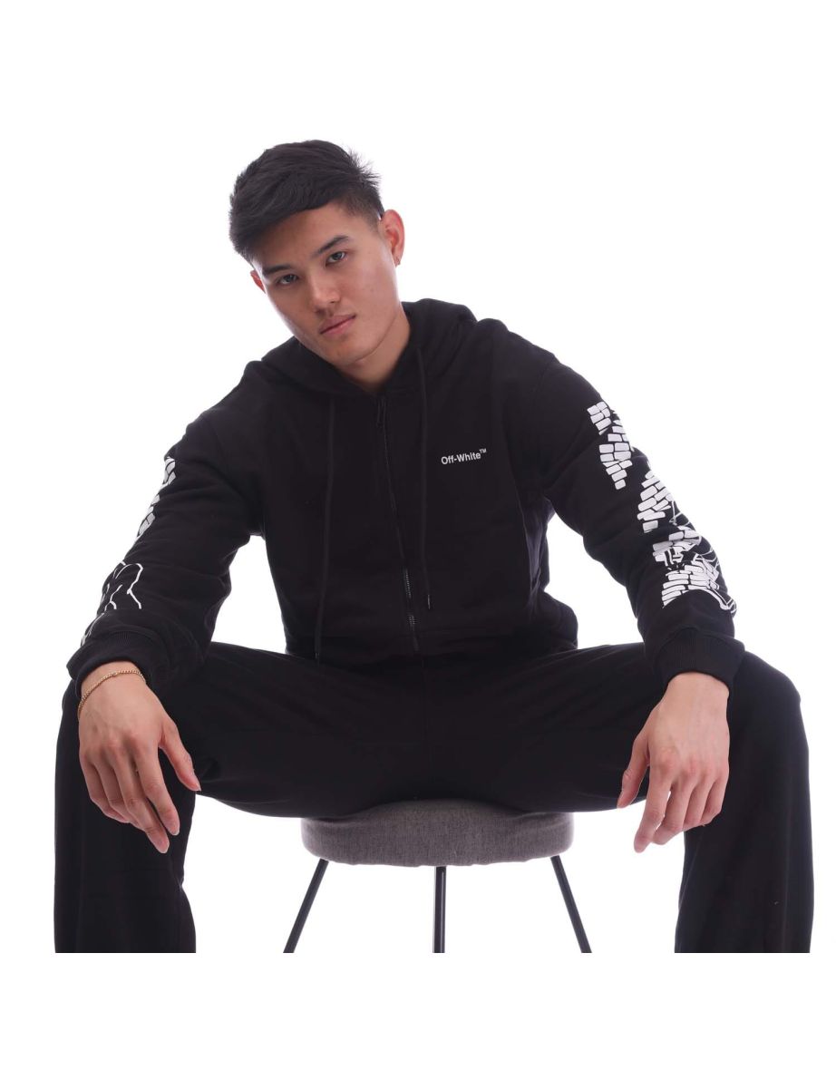 Men's Off White Bricks Slim Zip Jacket in Black - 5