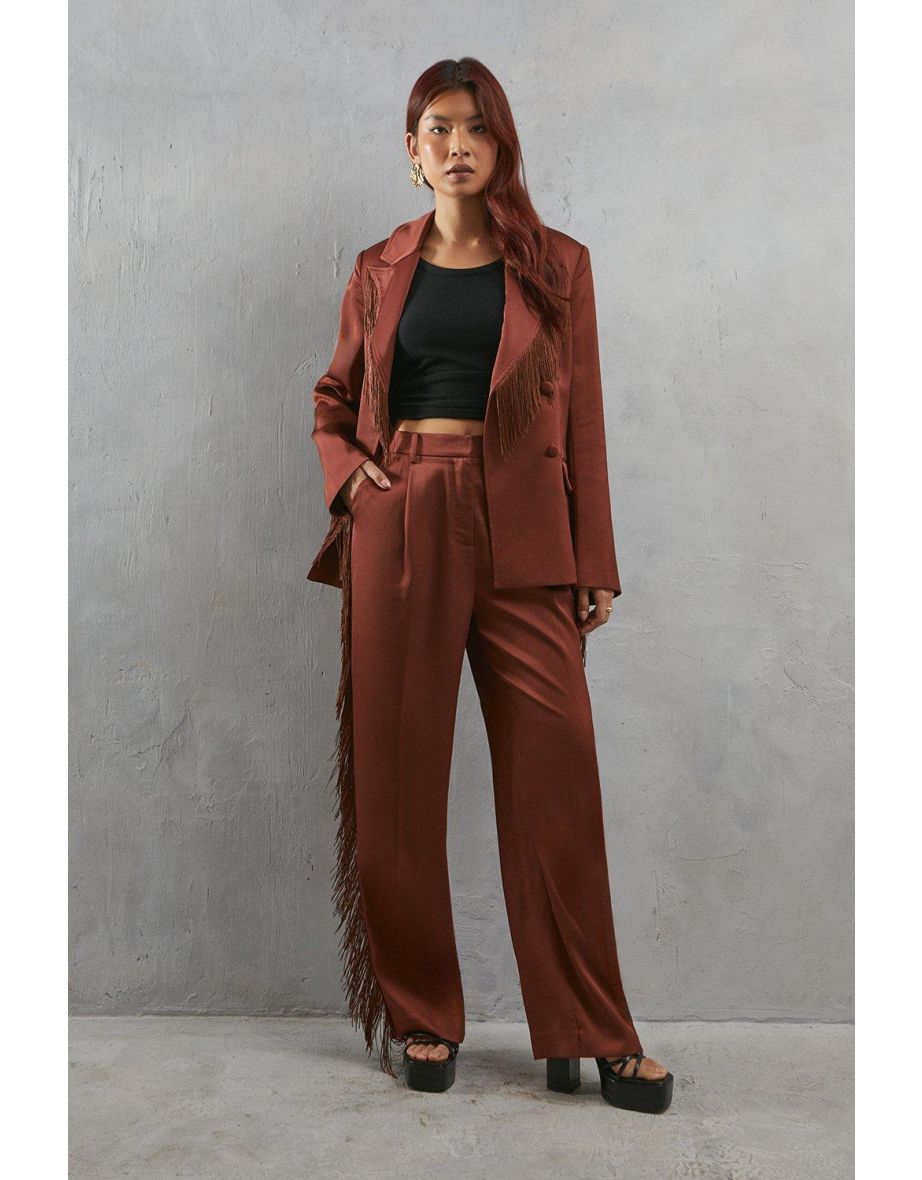 Premium Fringe Side Straight Leg Trouser