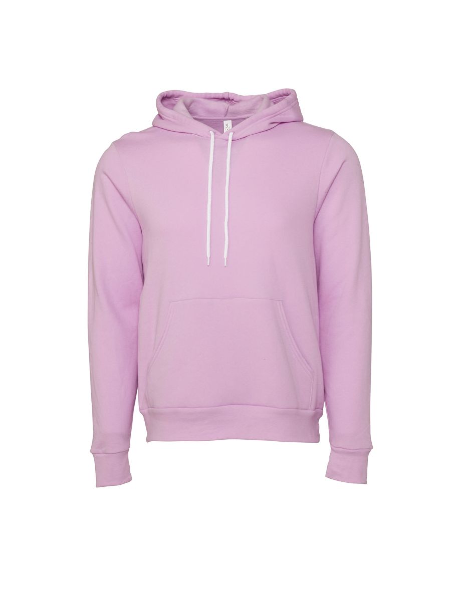Bella + Canvas Unisex Pullover Polycotton Fleece Hooded Sweatshirt / Hoodie - Lilac