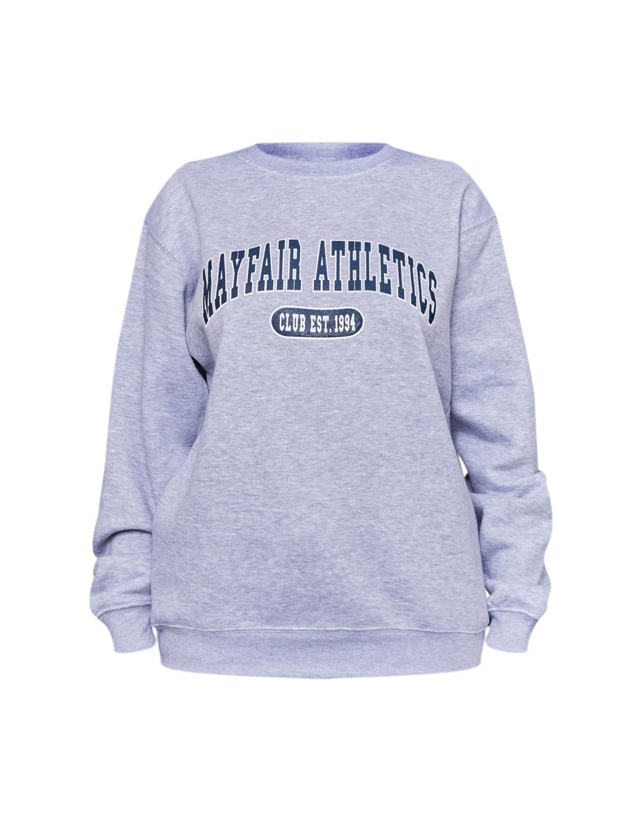 Grey Marl Mayfair Athletics Oversized Sweatshirt - 4