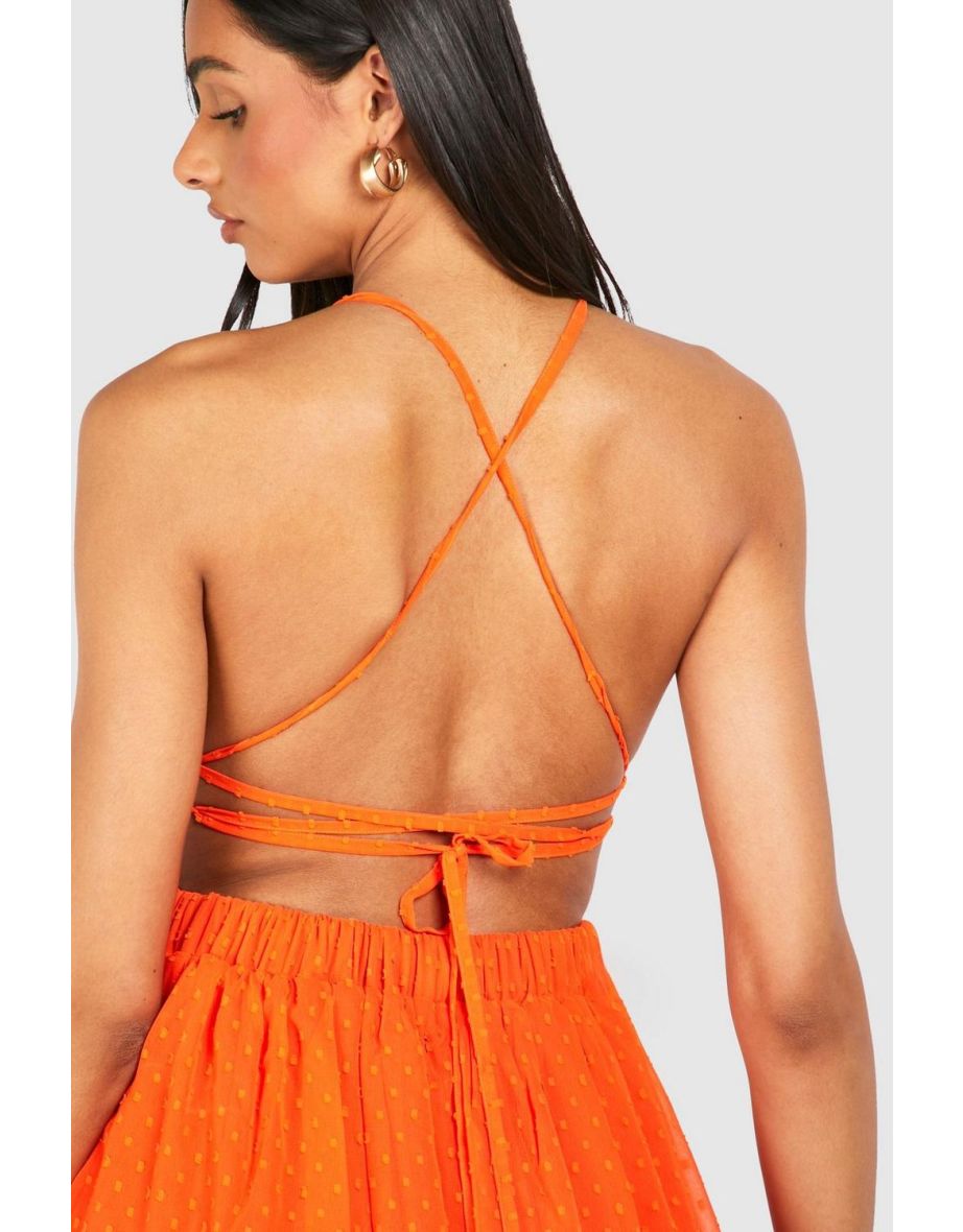 Tall Dobby Cut Out Maxi Dress - orange - 3