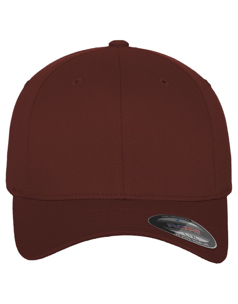 Yupoong Mens Flexfit Fitted Baseball Cap - Maroon - 2
