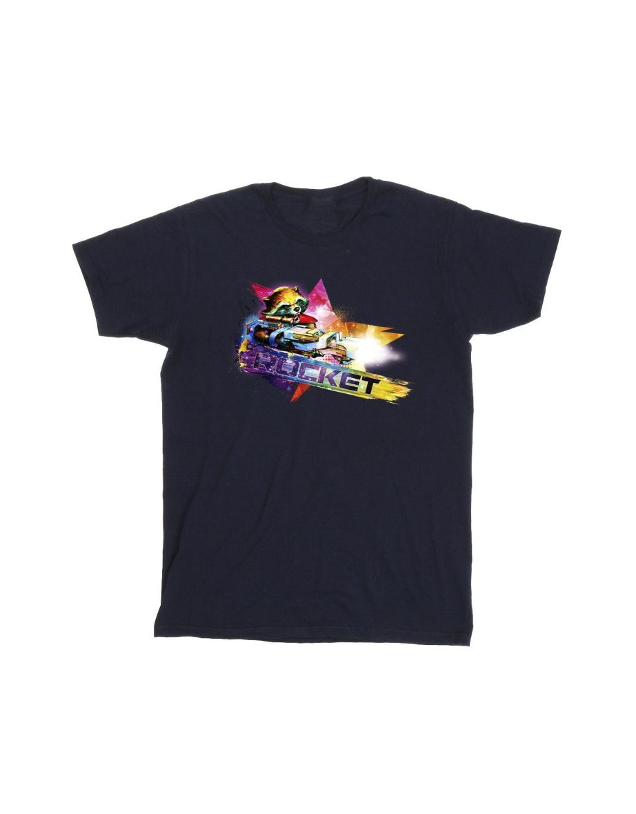 Marvel Boys Guardians Of The Galaxy Abstract Rocket Raccoon T-Shirt - Navy Blue - 1