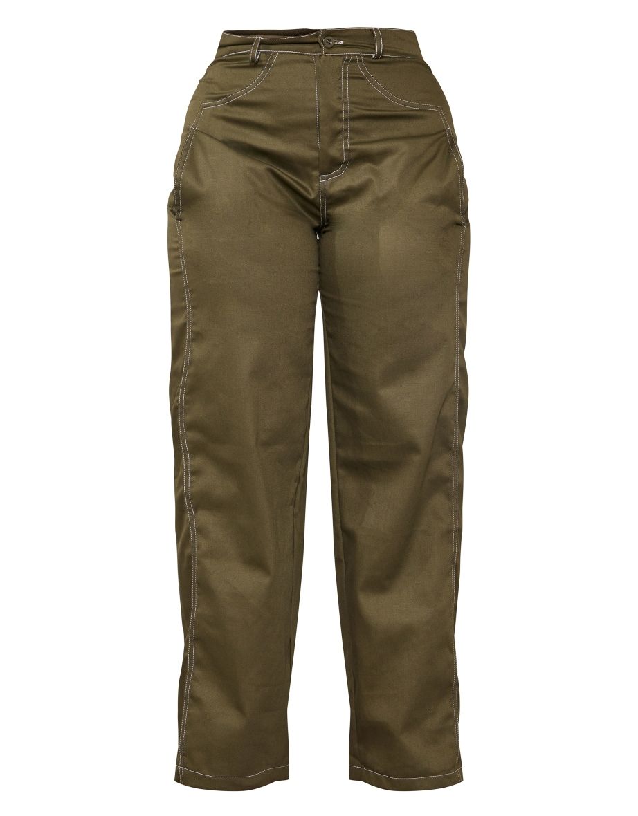 Shape Khaki Cargo Straight Leg Trousers - 4