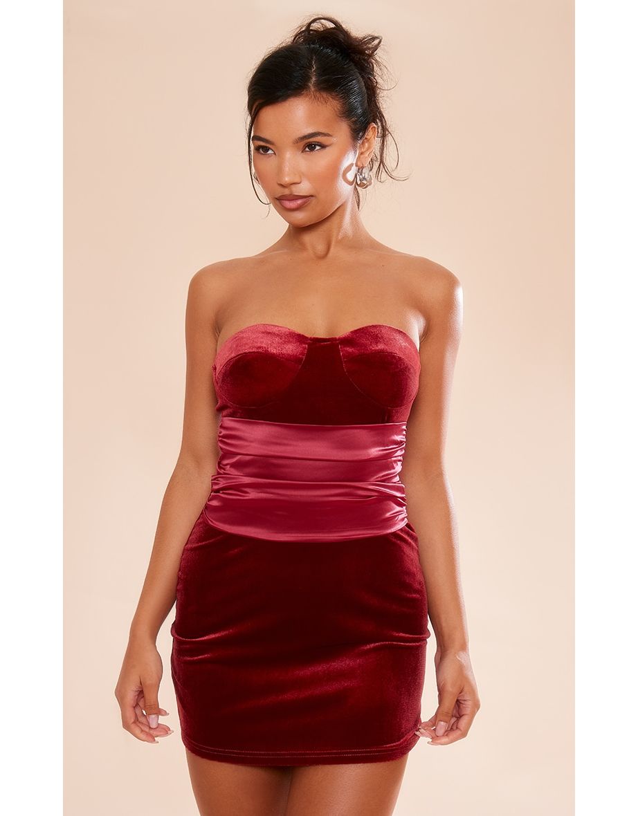 Oxblood velvet hot sale dress