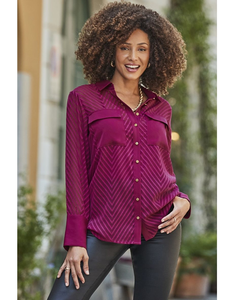 Mulberry Statement Chevron Shirt