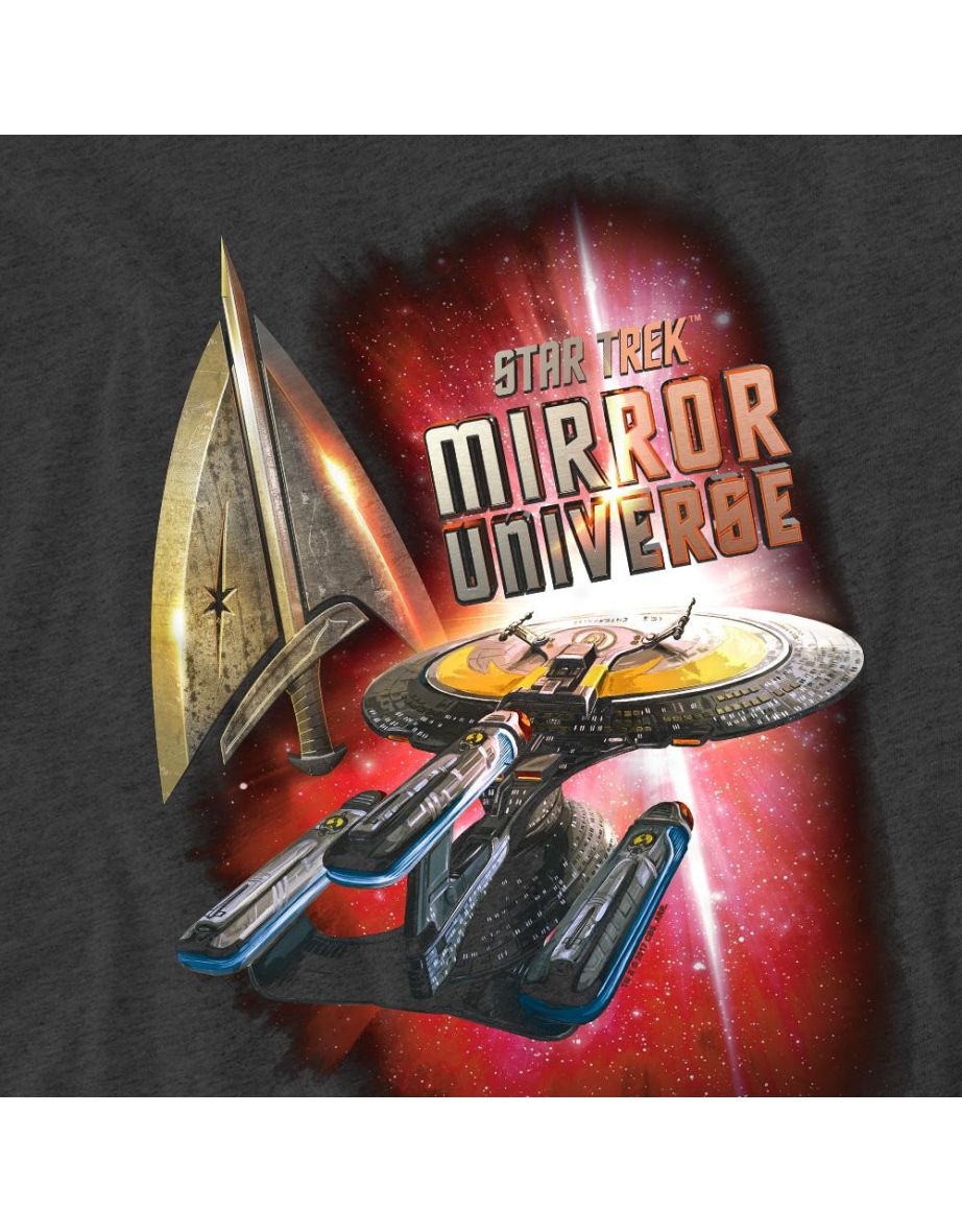 Star Trek Unisex Adult Mirror Enterprise T-Shirt - Charcoal - 3