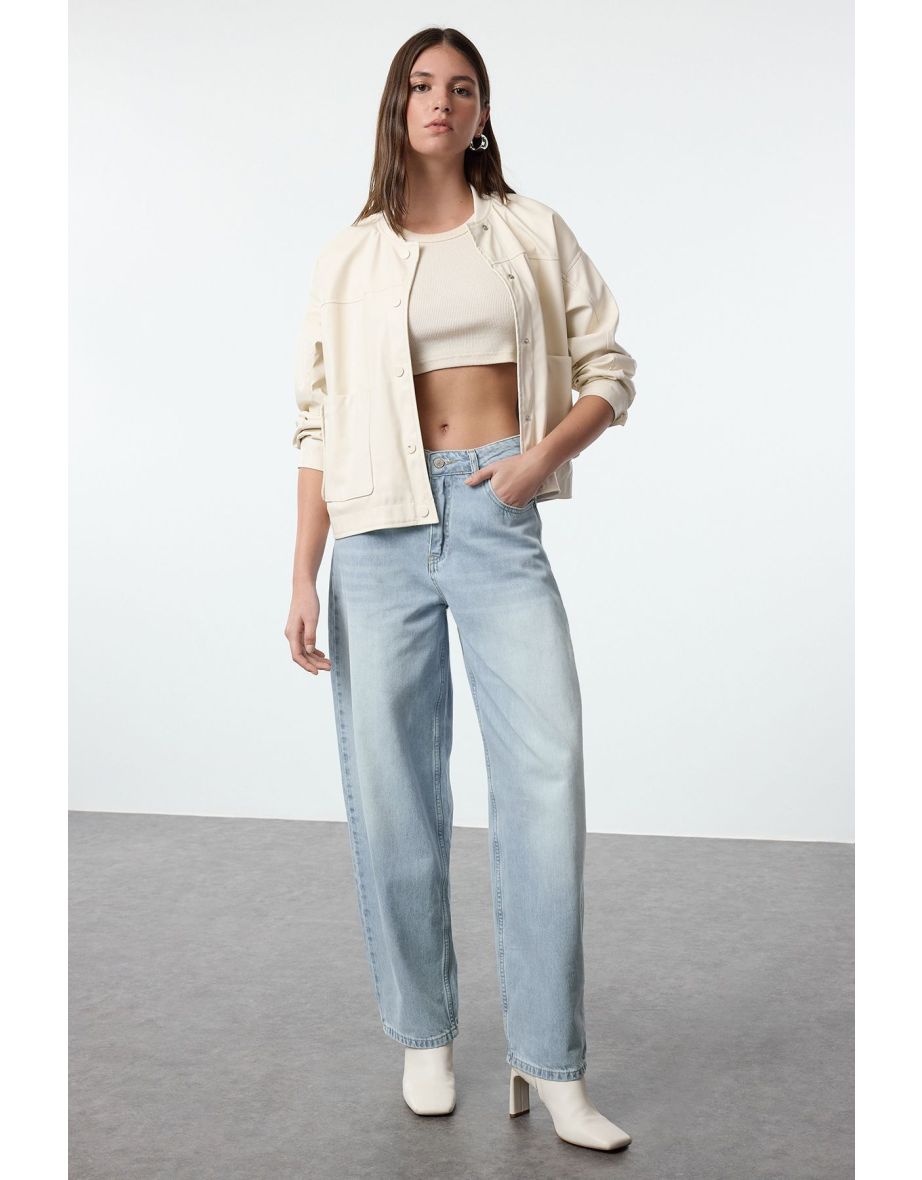Light Blue Low Waist Skater Jeans