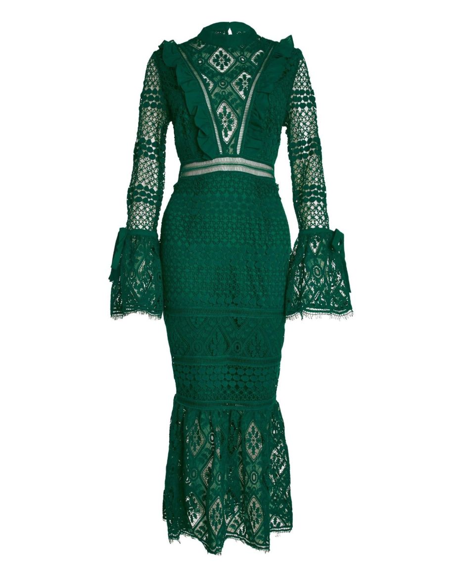 Emerald green peplum dress best sale