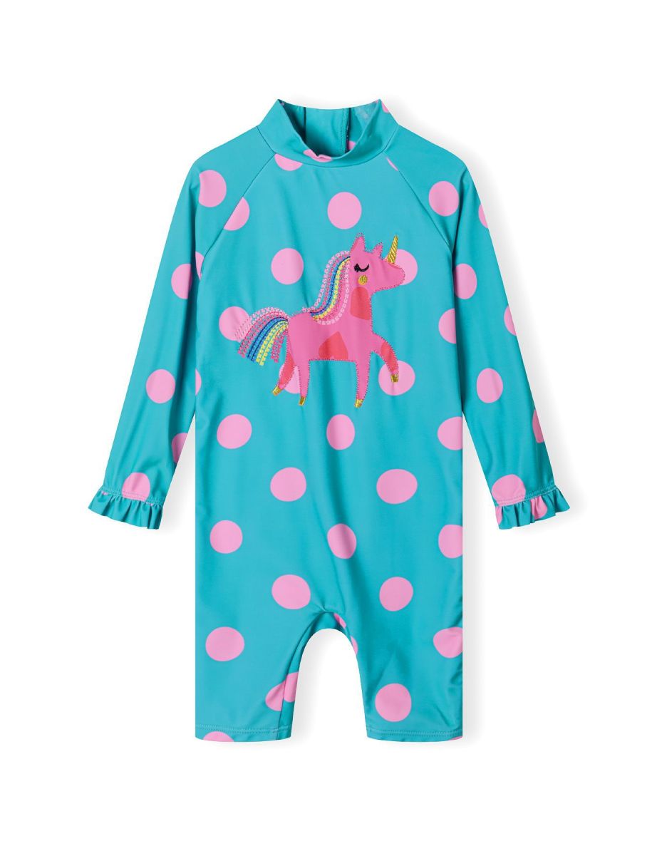 Girls Long Sleeve Rash Suit with Frill
