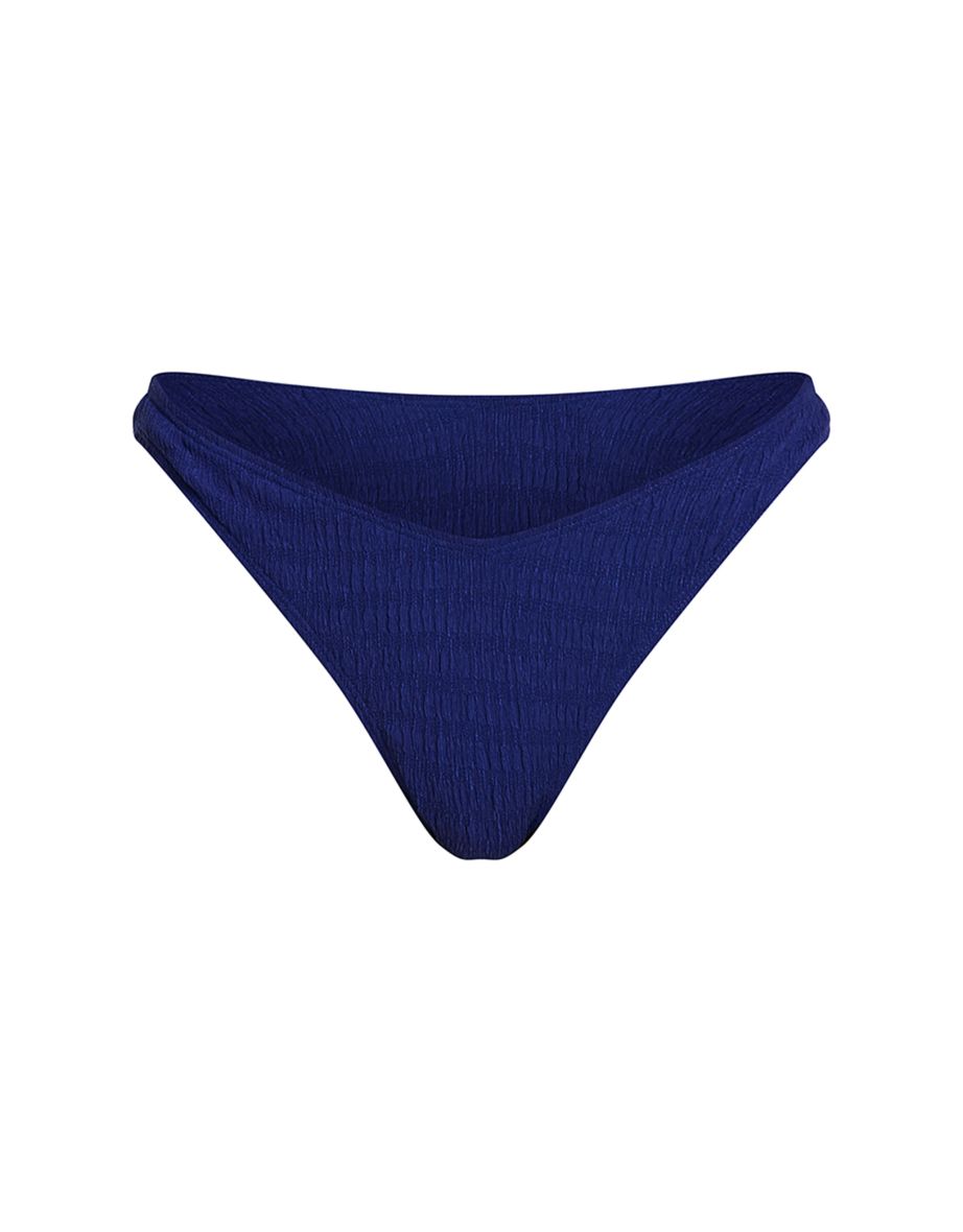 Cobalt Textured Tanga Bikini Bottom - 3