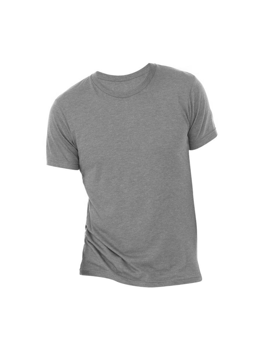 Canvas Mens Triblend Crew Neck Plain Short Sleeve T-Shirt - Grey Triblend - 1