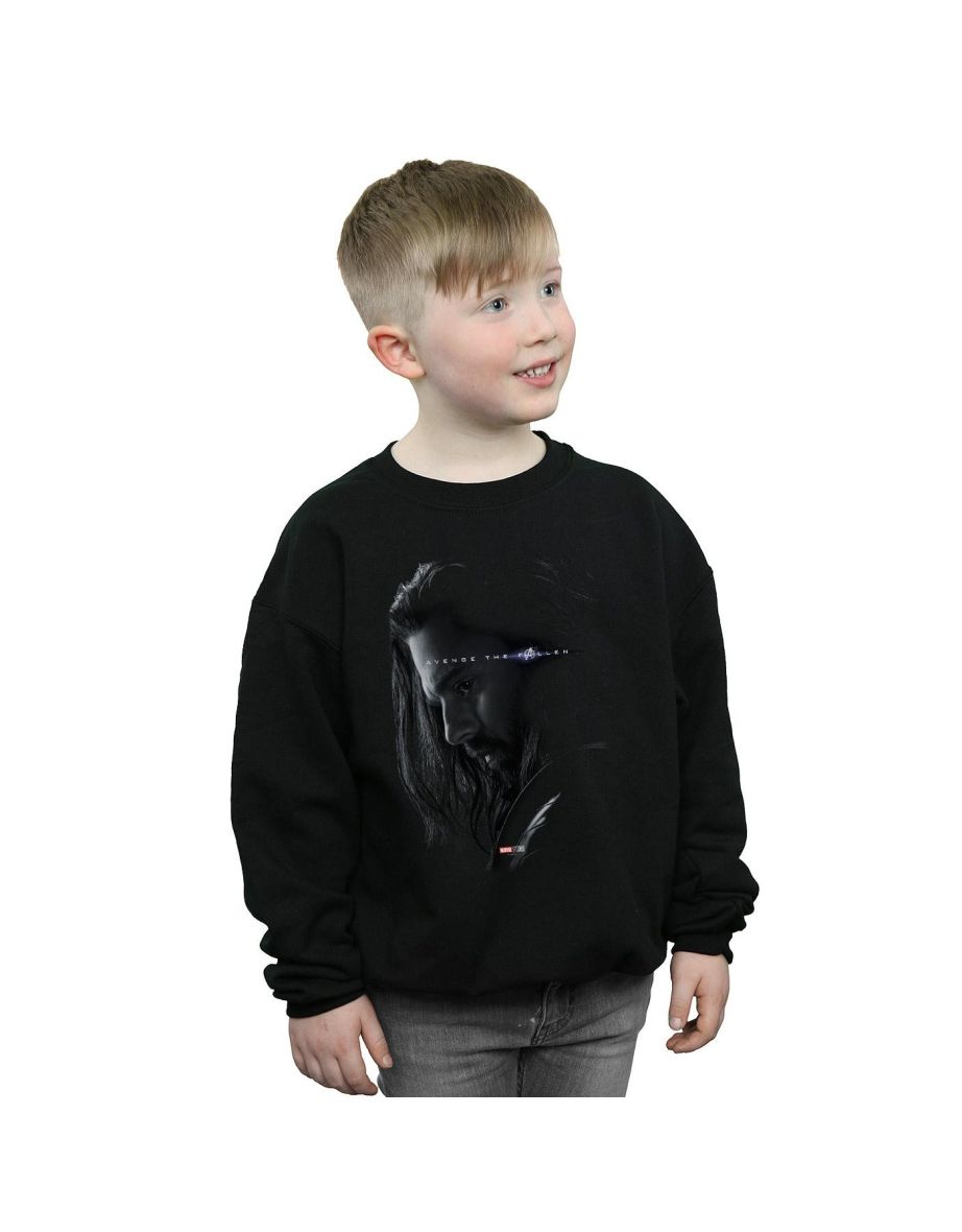 Marvel Boys Avengers Endgame Avenge The Fallen Bucky Sweatshirt - Black